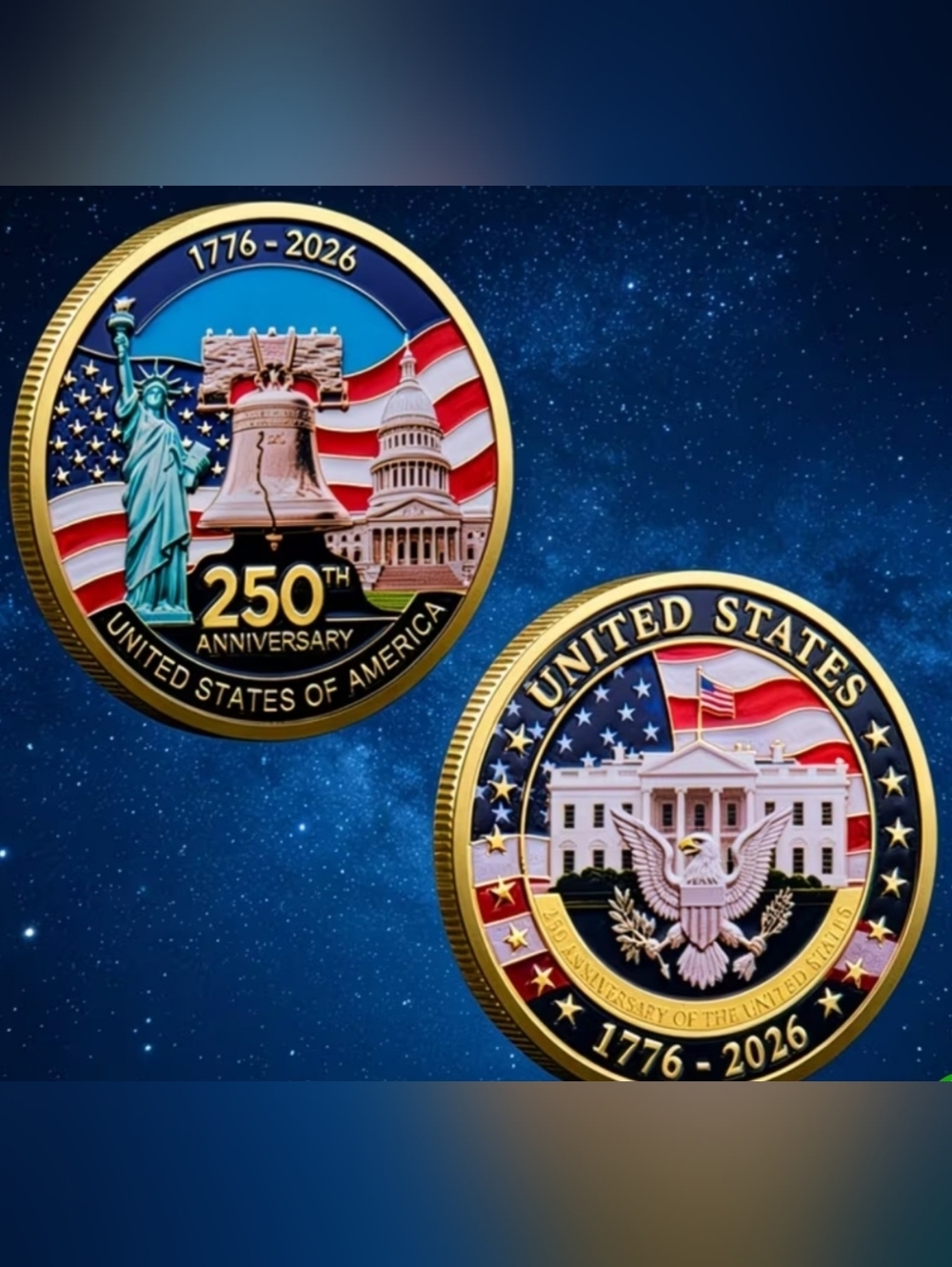 250th Anniversary United States Commemorative Coin - Patriotic - Picture 2 of 4